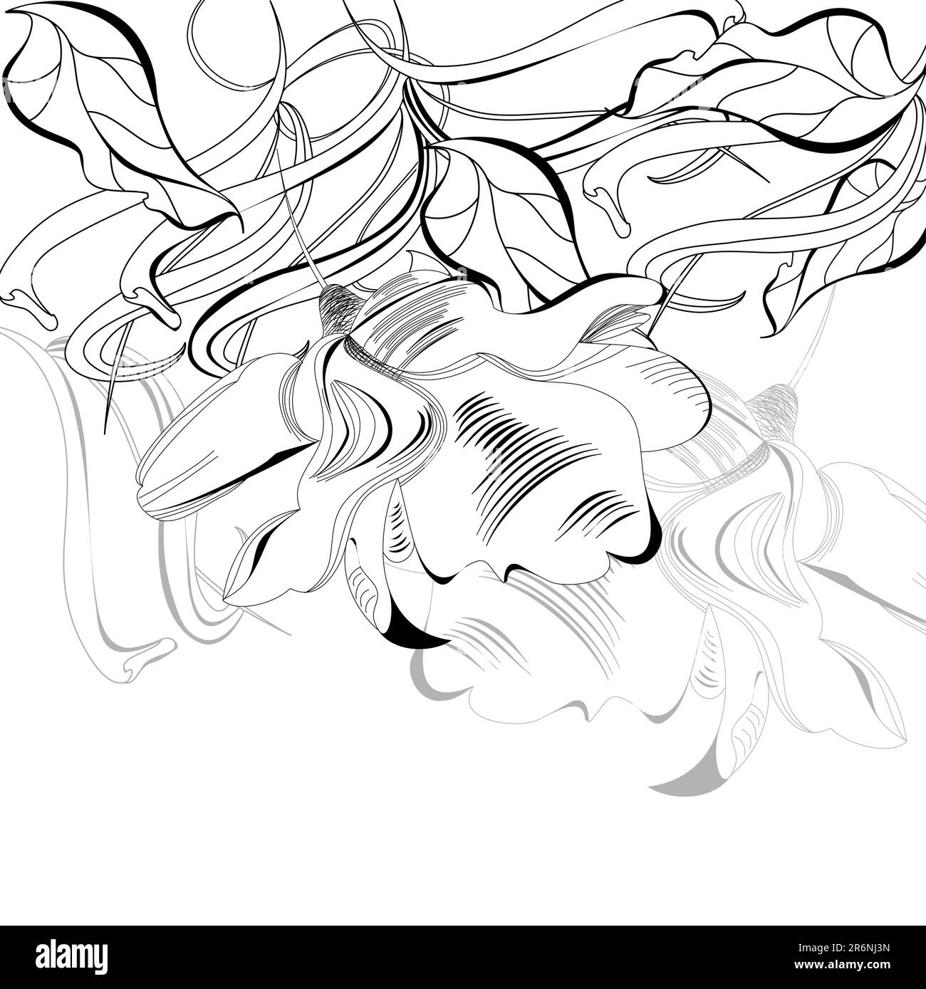 Schwarzweiß-Vorlage für Grußkarte Stock Vektor