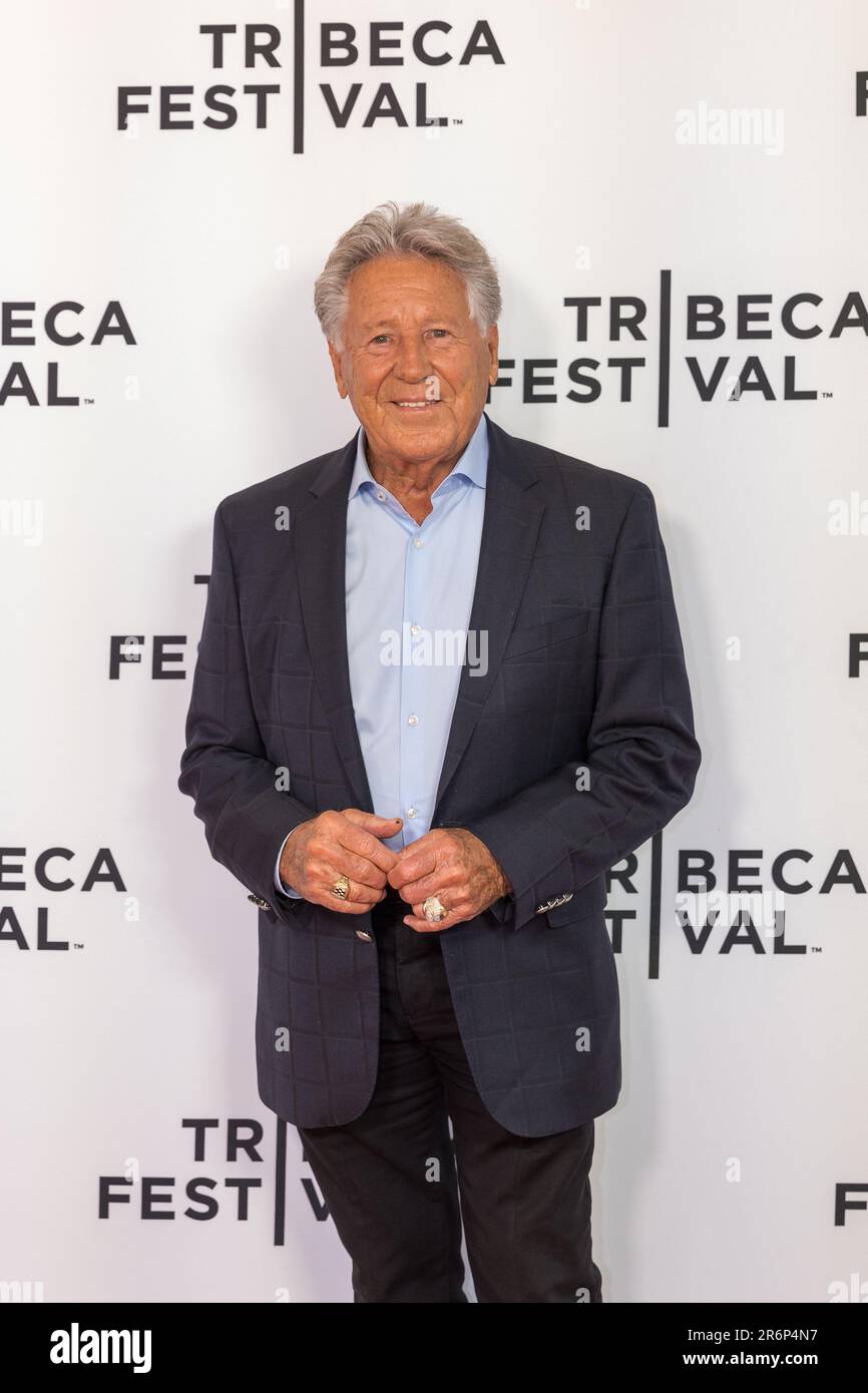 New York City, USA. 10. Juni 2023 Mario Andretti nimmt am 10. Juni 2023 beim Tribeca Festival 2023 im SVA Theatre in New York City an der Premiere „The Lionheart“ Teil. Kredit: Brasilien Photo Press/Alamy Live News Stockfoto