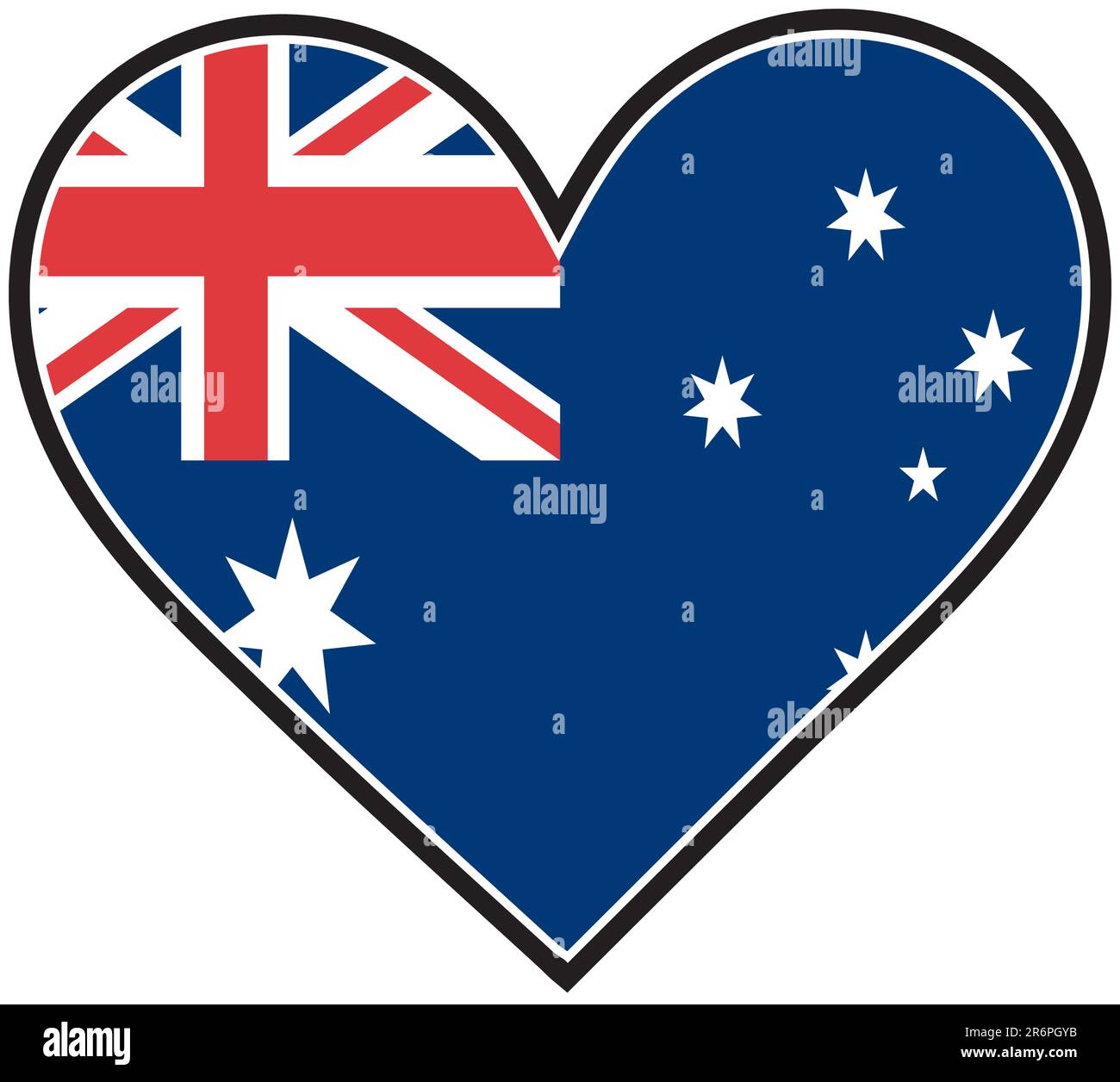 Die australische Flagge in der Form eines Herzens Stock Vektor