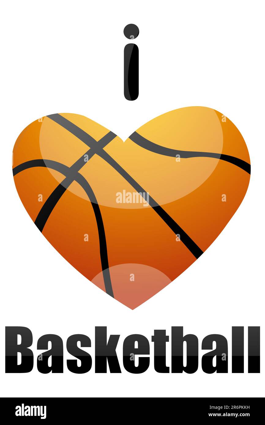Abbildung von ich liebe basketball Stock Vektor