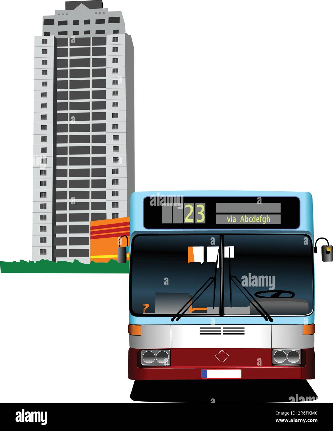 Wohnheim und Bus. Vektor-illustration Stock Vektor