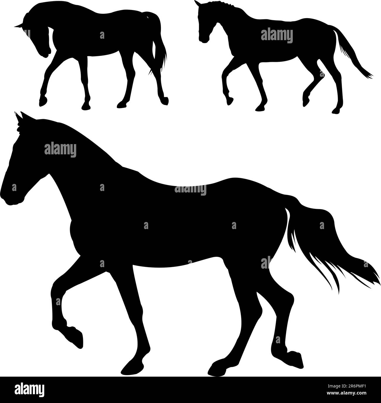 Pferdesilhouetten - Vektor Stock Vektor