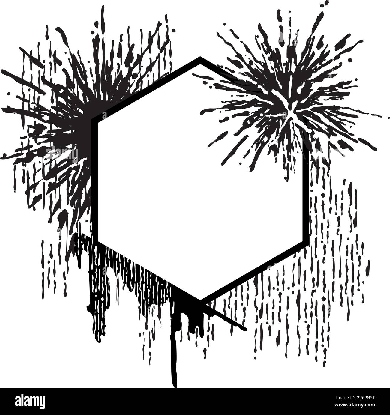 Rahmen mit Tintensplitter Stock Vektor