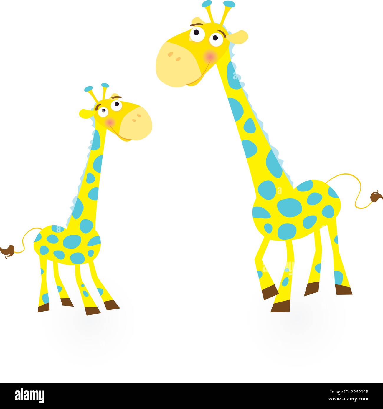 Vektordarstellung von Giraffenmutter und -Sohn. Ähnliche Bilder in meinem Portfolio! Stock Vektor