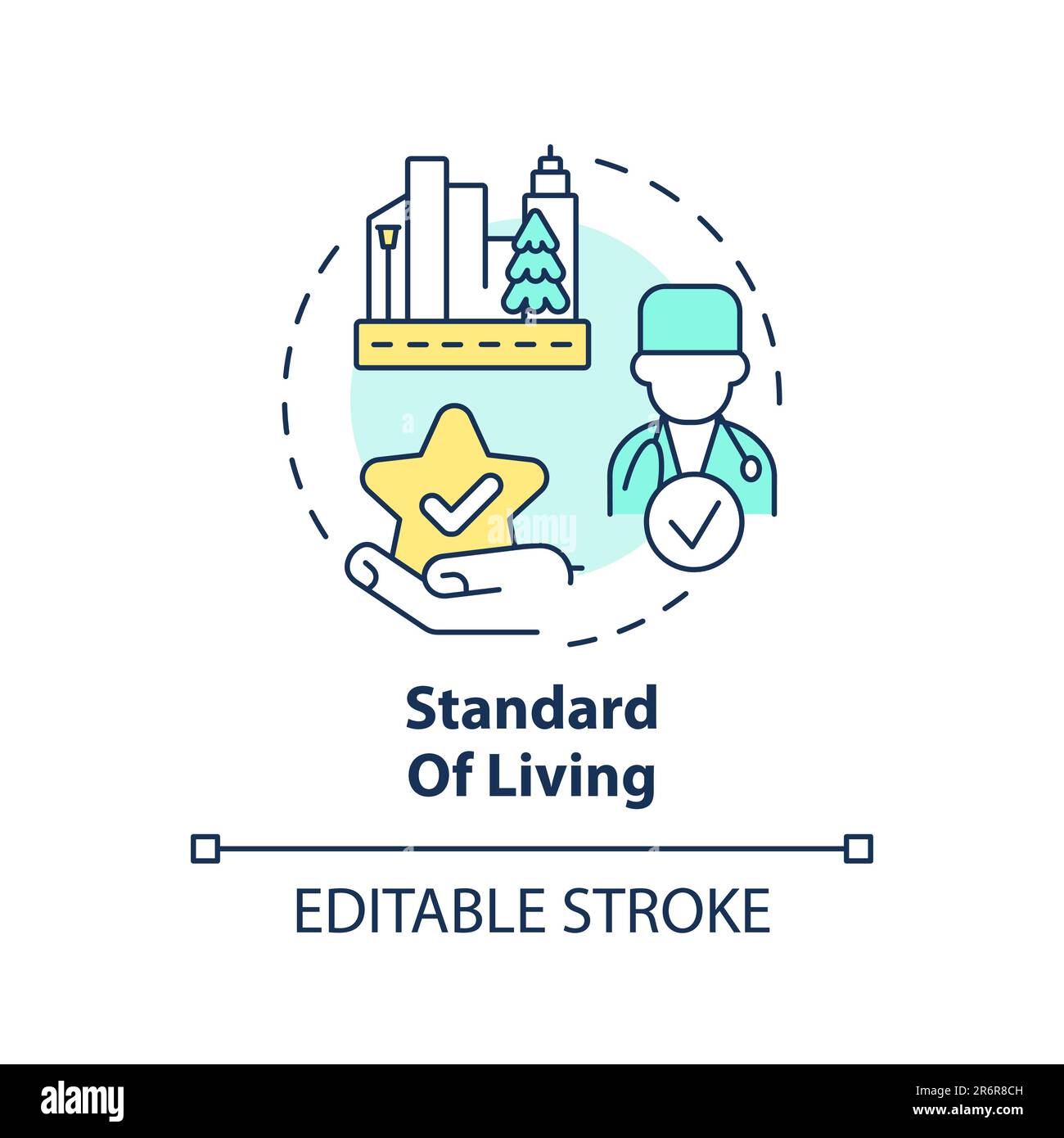 Symbol für das Konzept des Lebensstandards Stock Vektor