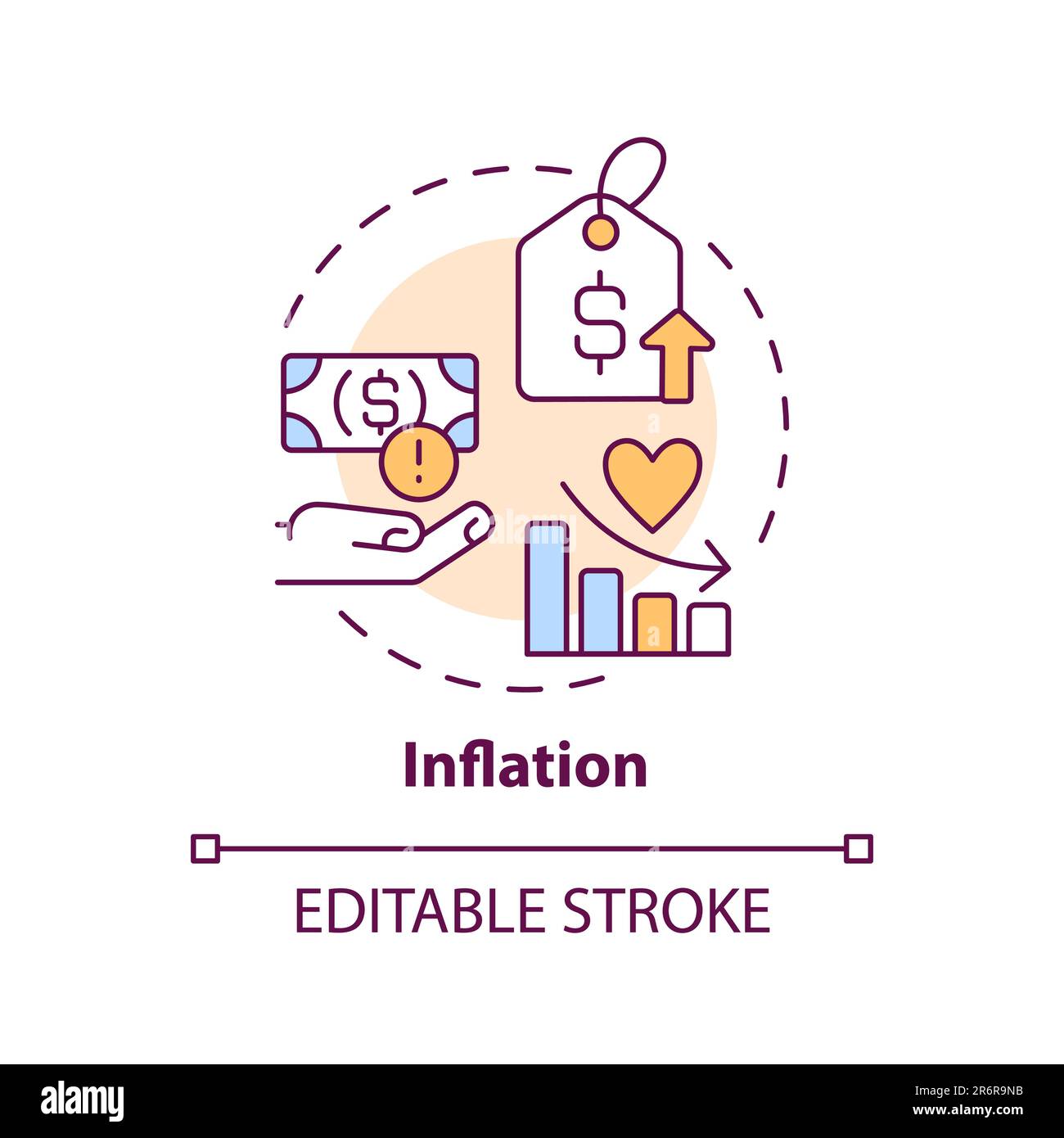 Symbol für Inflationskonzept Stock Vektor