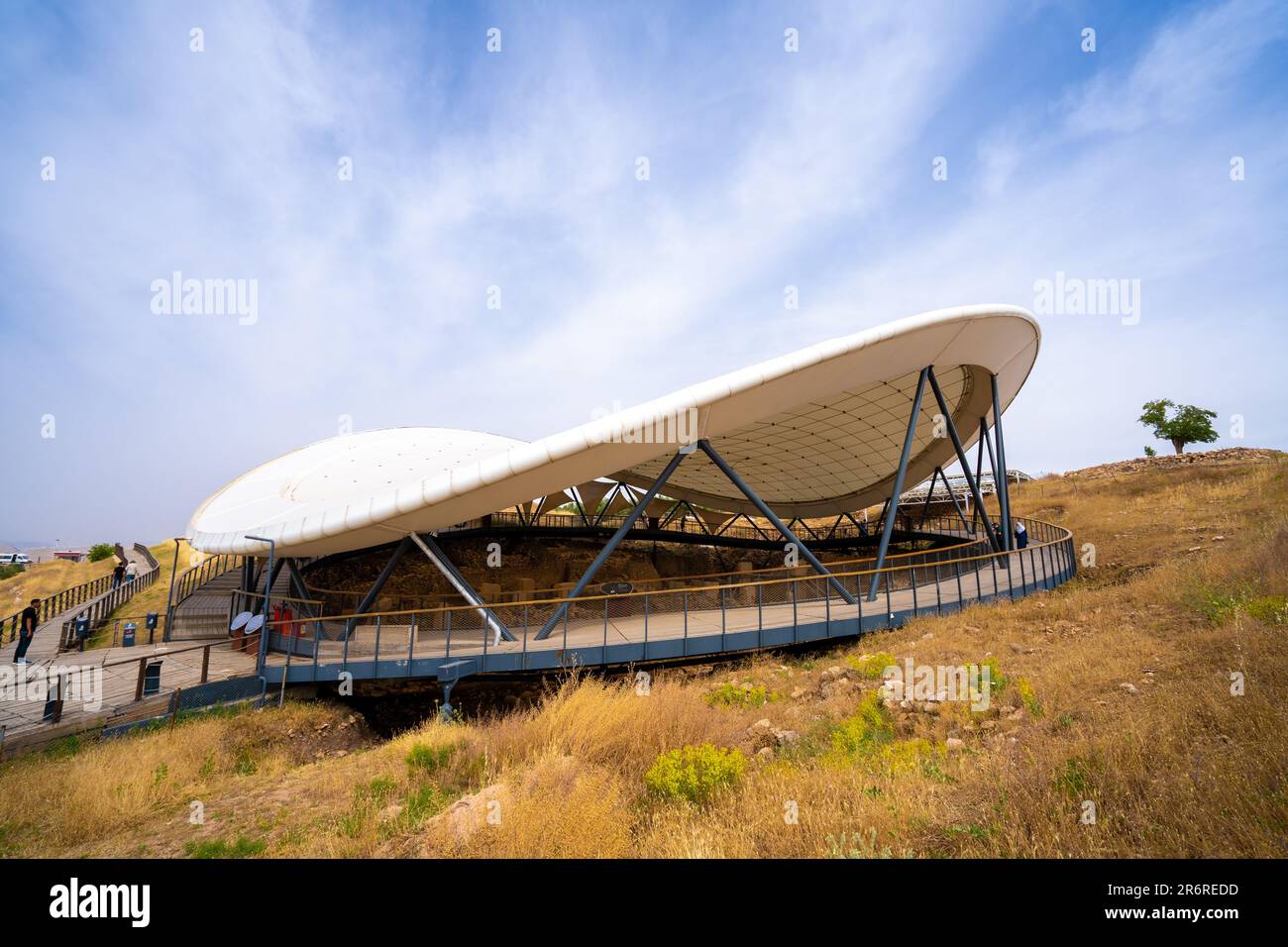 Gobeklitepe ist eine archäologische Stätte. Gobeklitepe, der älteste Tempel der Welt. Stockfoto