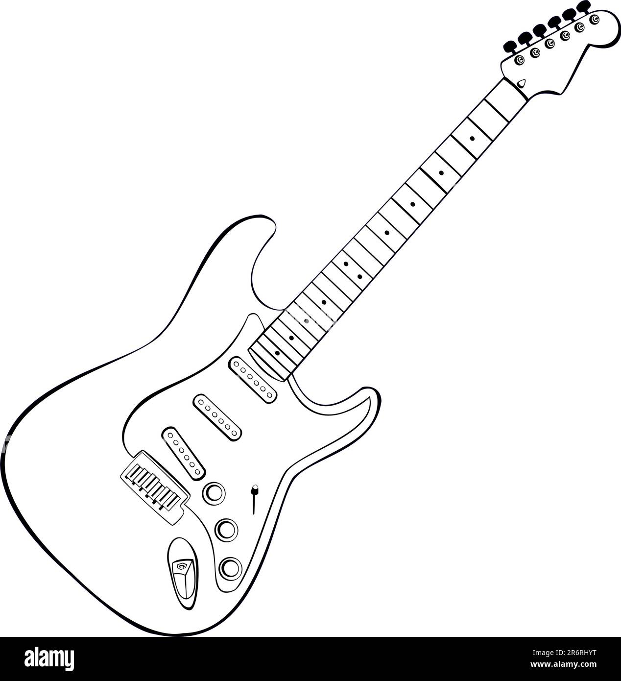 vektorzeichnung einer Rockgitarre Stock-Vektorgrafik - Alamy