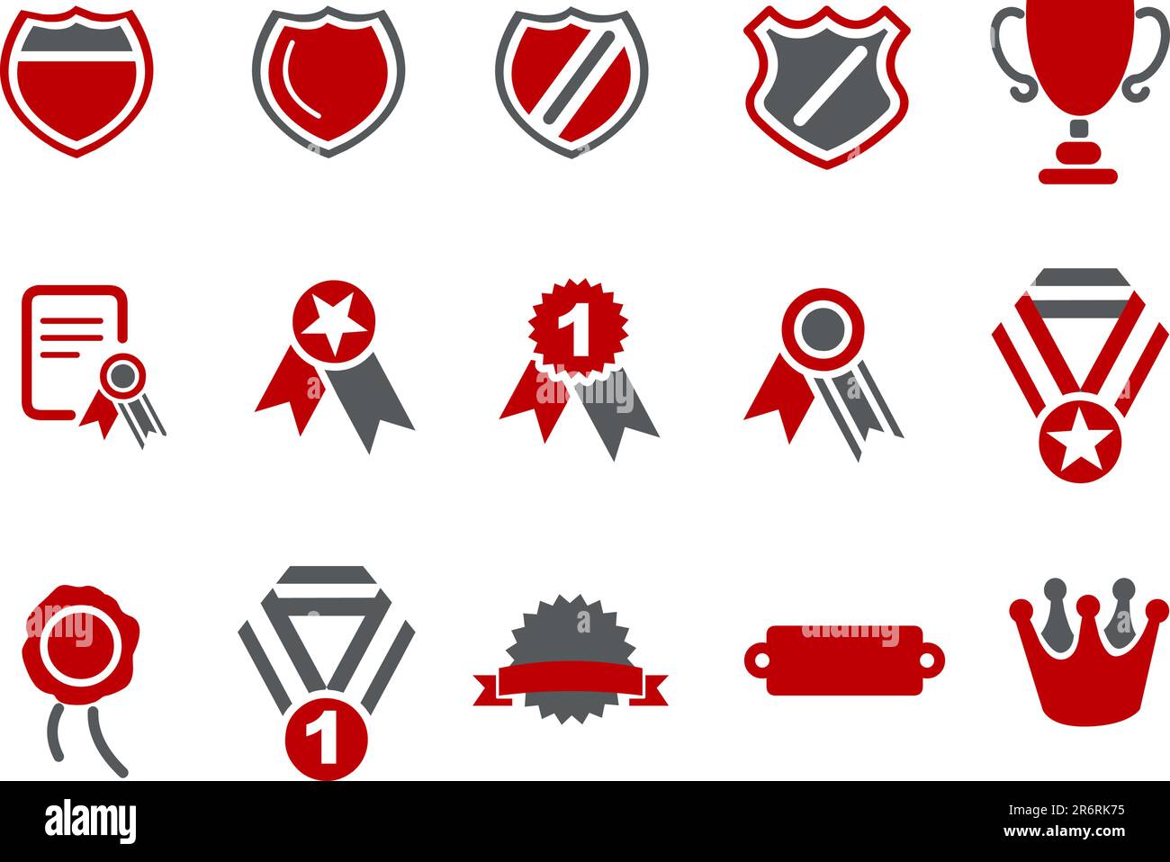 Vector Icons Pack – Red Series, Badges Kollektion Stock Vektor
