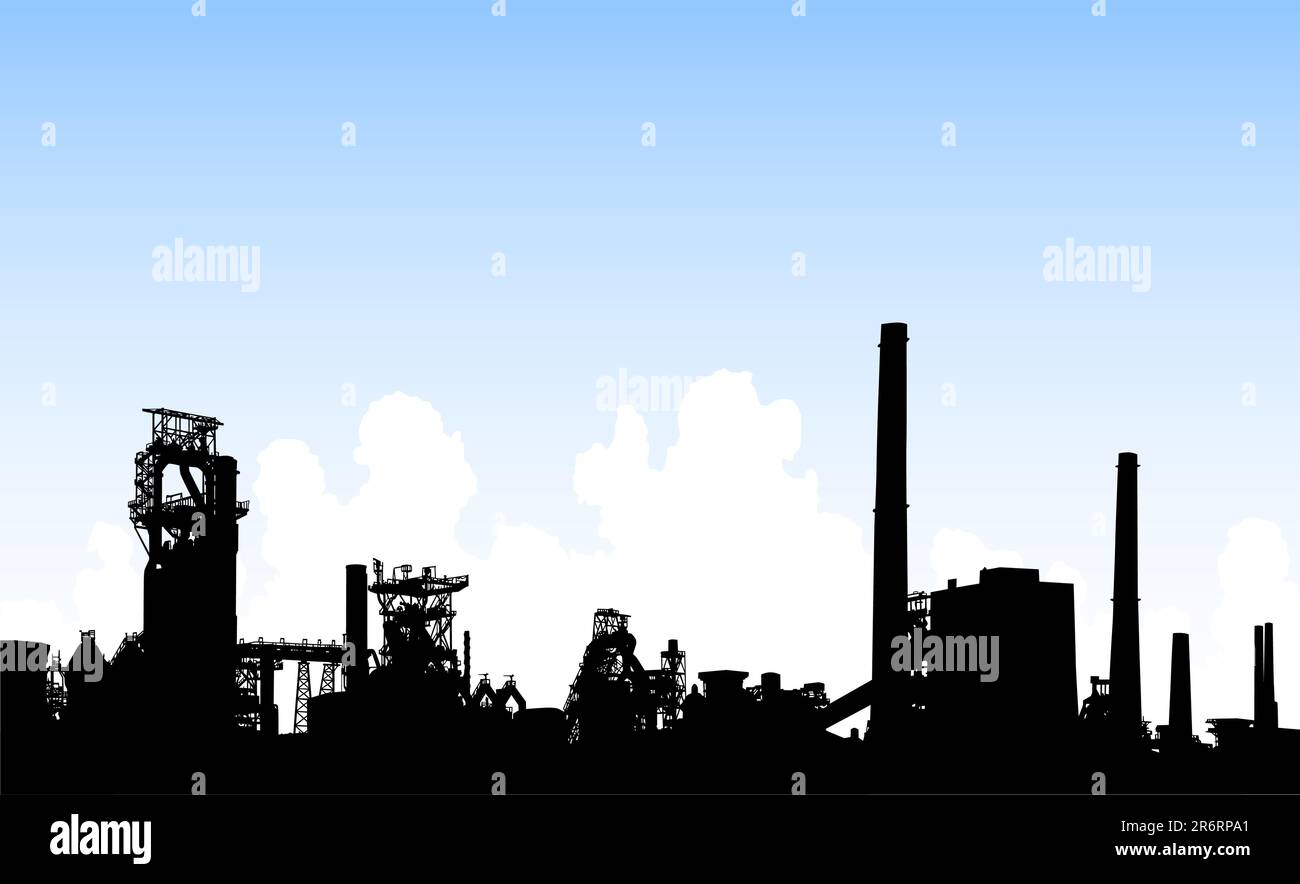 Detaillierte bearbeitbares Vektor-Illustration einer industriellen skyline Stock Vektor