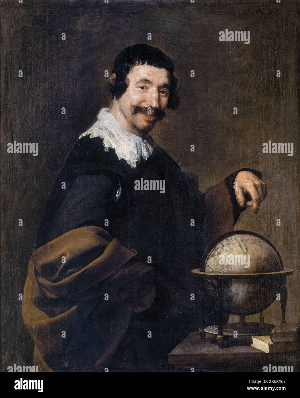 Antiker griechischer Philosoph Democritus (ca. 460-370 v. Chr.), Porträt in Öl auf Leinwand von Diego Velazquez, vor 1660 Stockfoto