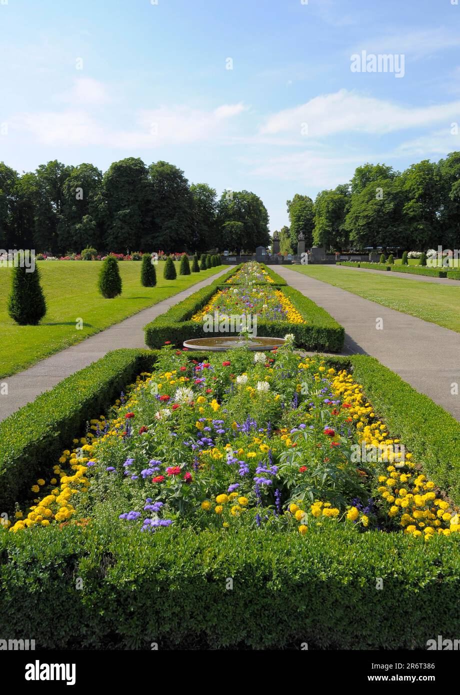 Ludwigsburg: Barock in Blüte, Richtung Haupteingang, Landschaftsarchitektur Stockfoto