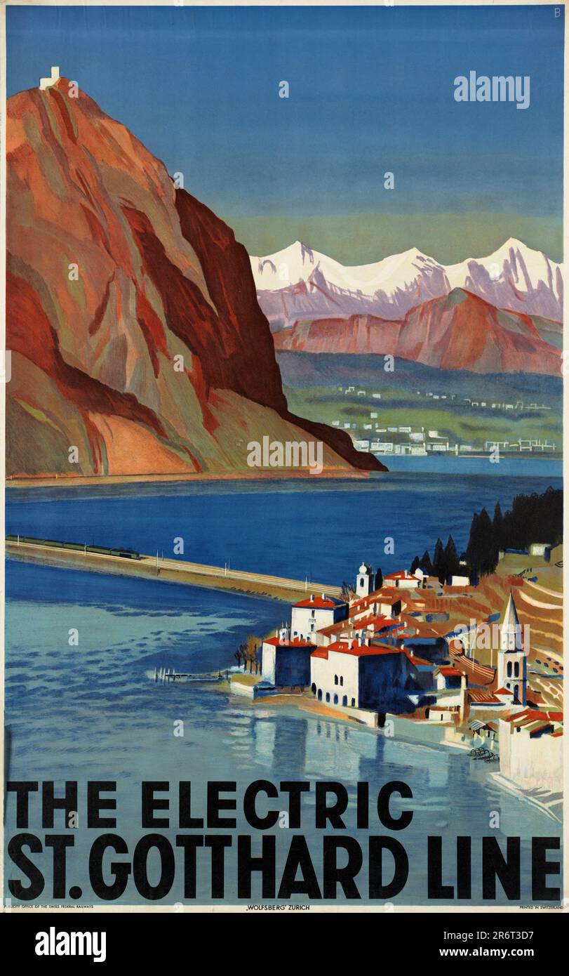 Poster Vintage GOTTHARD BAHN SUISSE 1892 – Haute Qualité 60x80cm – Déco Murale