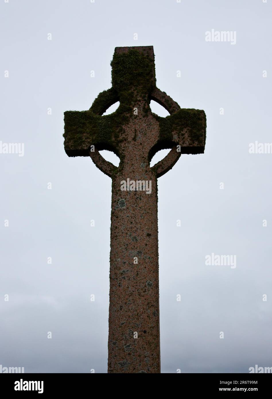 Original keltisches Kreuz auf der Insel Iona, mehr als 1000 Jahre alt Stockfoto