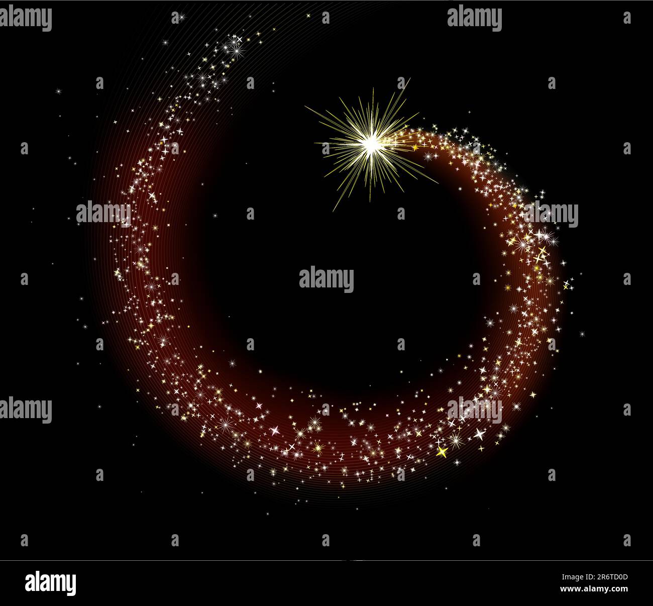 Vektor-Illustration von Raum Hintergrund mit Komet über einen Sternenhimmel. Stock Vektor