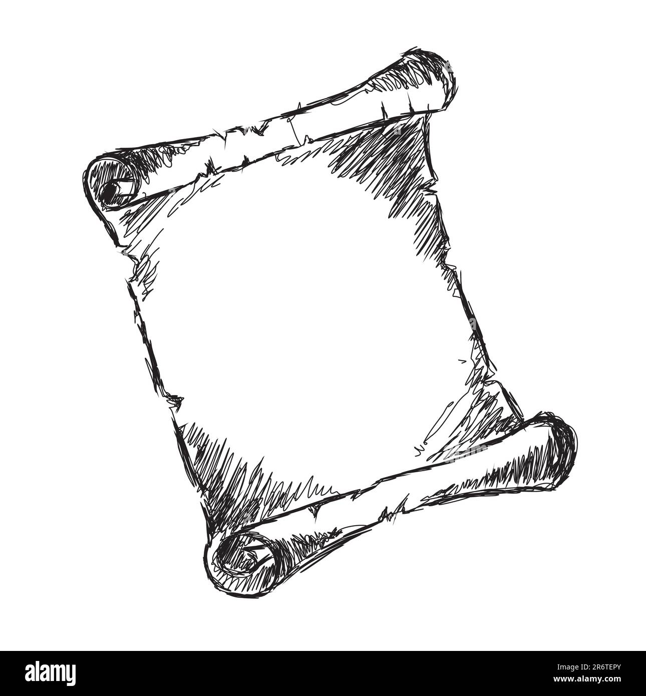 Handgefertigte Skizze einer Pergamentpapierrolle Stock Vektor