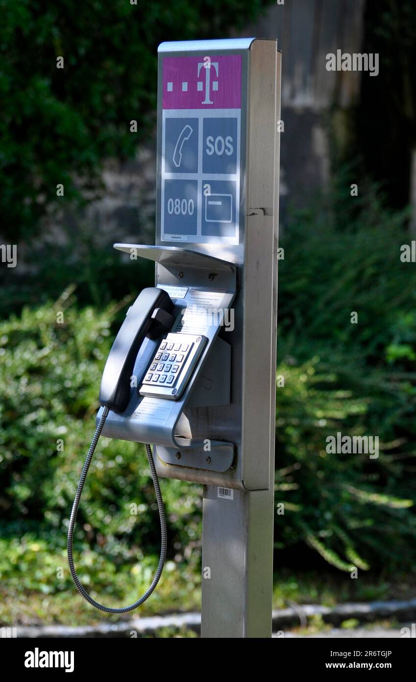 Telefonanlage im Freien Stockfoto