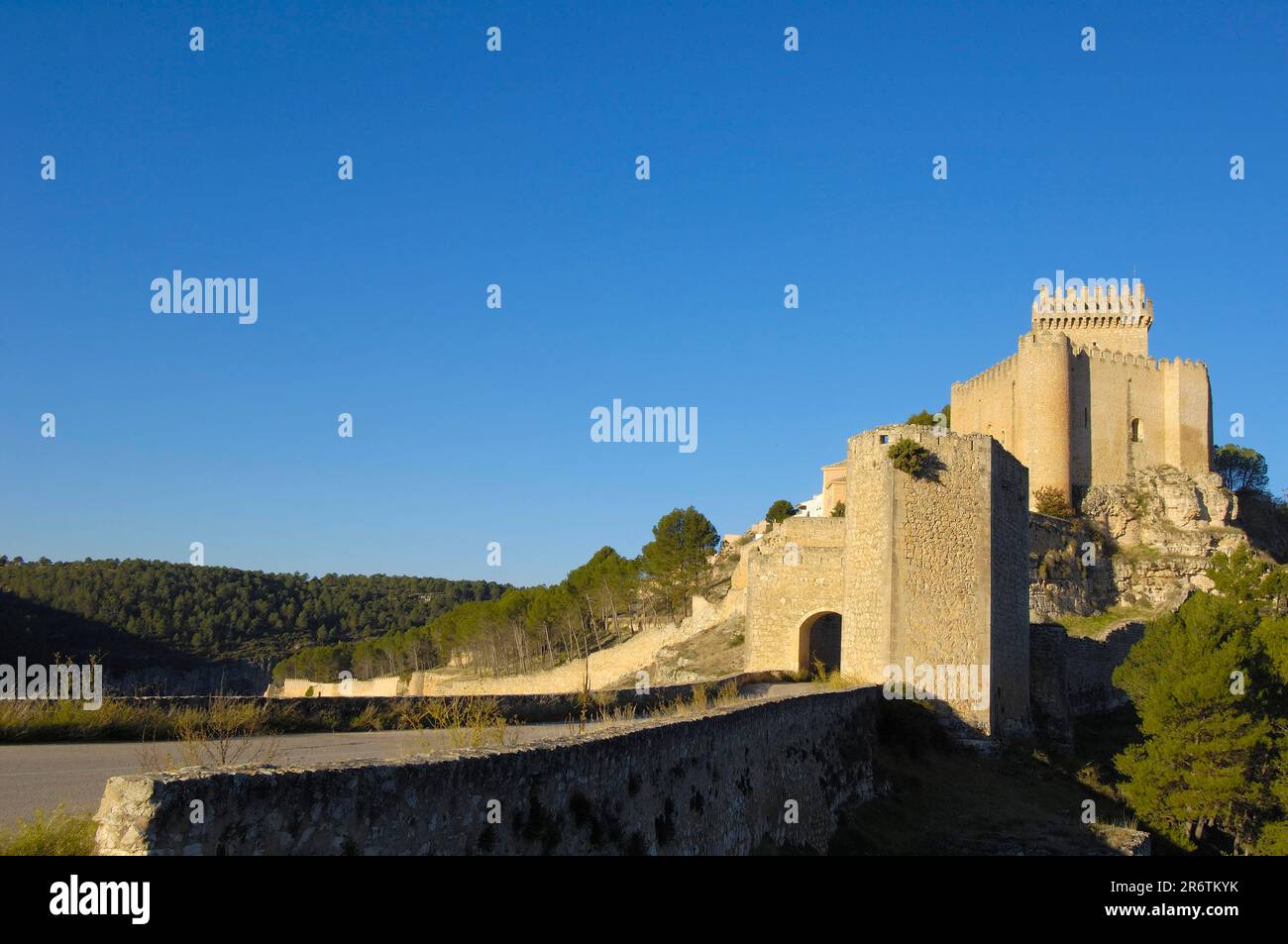 Marques de Villena Castle, Castilla-La, Hotel Parador de Alarcon, Alarcon, Cuenca, Castilla-La Mancha, Spanien Stockfoto