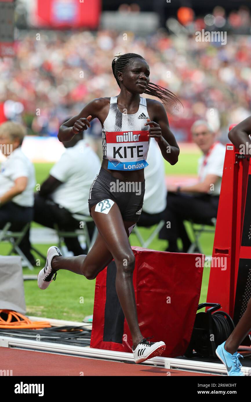 Gloriah KITE (Kenia) nimmt am Finale der Frauen 5000m Teil, bei der 2019, IAAF Diamond League, Jubiläumsspiele, Queen Elizabeth Olympic Park, Stratford, London, Großbritannien. Stockfoto