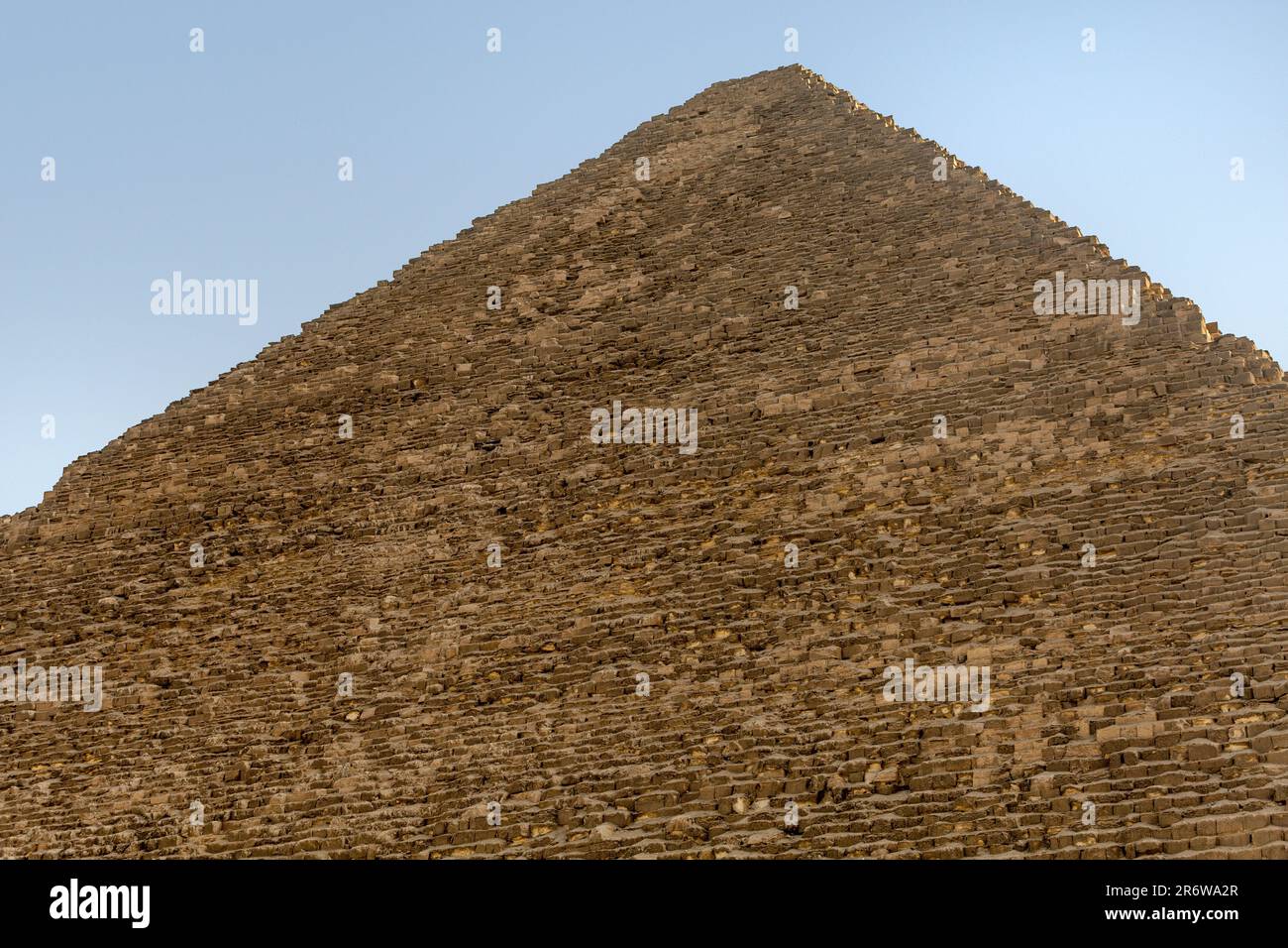 Die Spitze der Khufu-Pyramide in Gizeh in Kairo Stockfoto