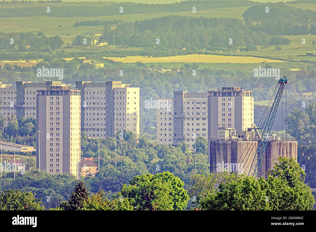 Luftaufnahme der Stadt das hohe Stadthaus des Cardonald Stockfoto
