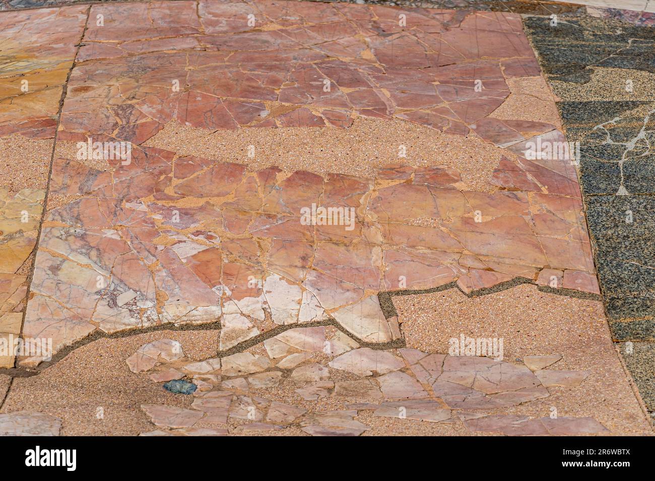 Nahaufnahme eines römischen Mosaikbodens in der Casina Farnese auf dem Palatin, Rom, Italien Stockfoto