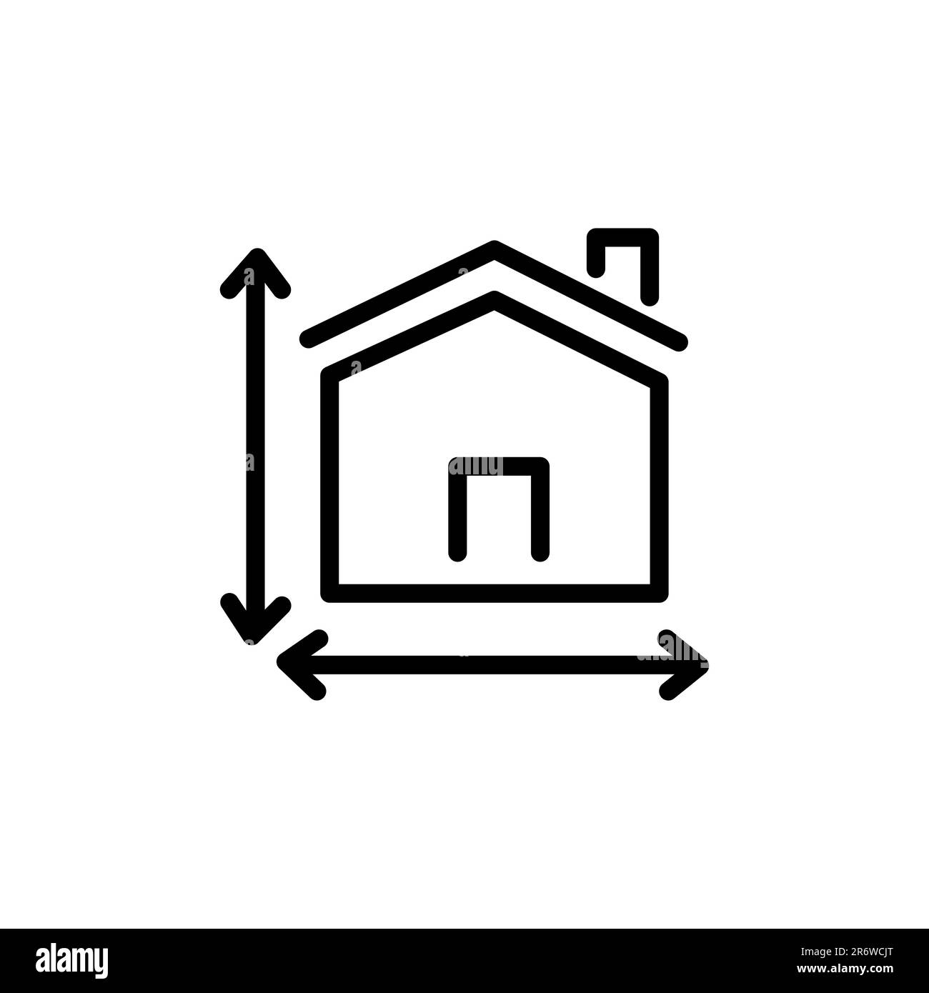 Symbol für Hausgröße, Symbol für Gebäude Stock Vektor