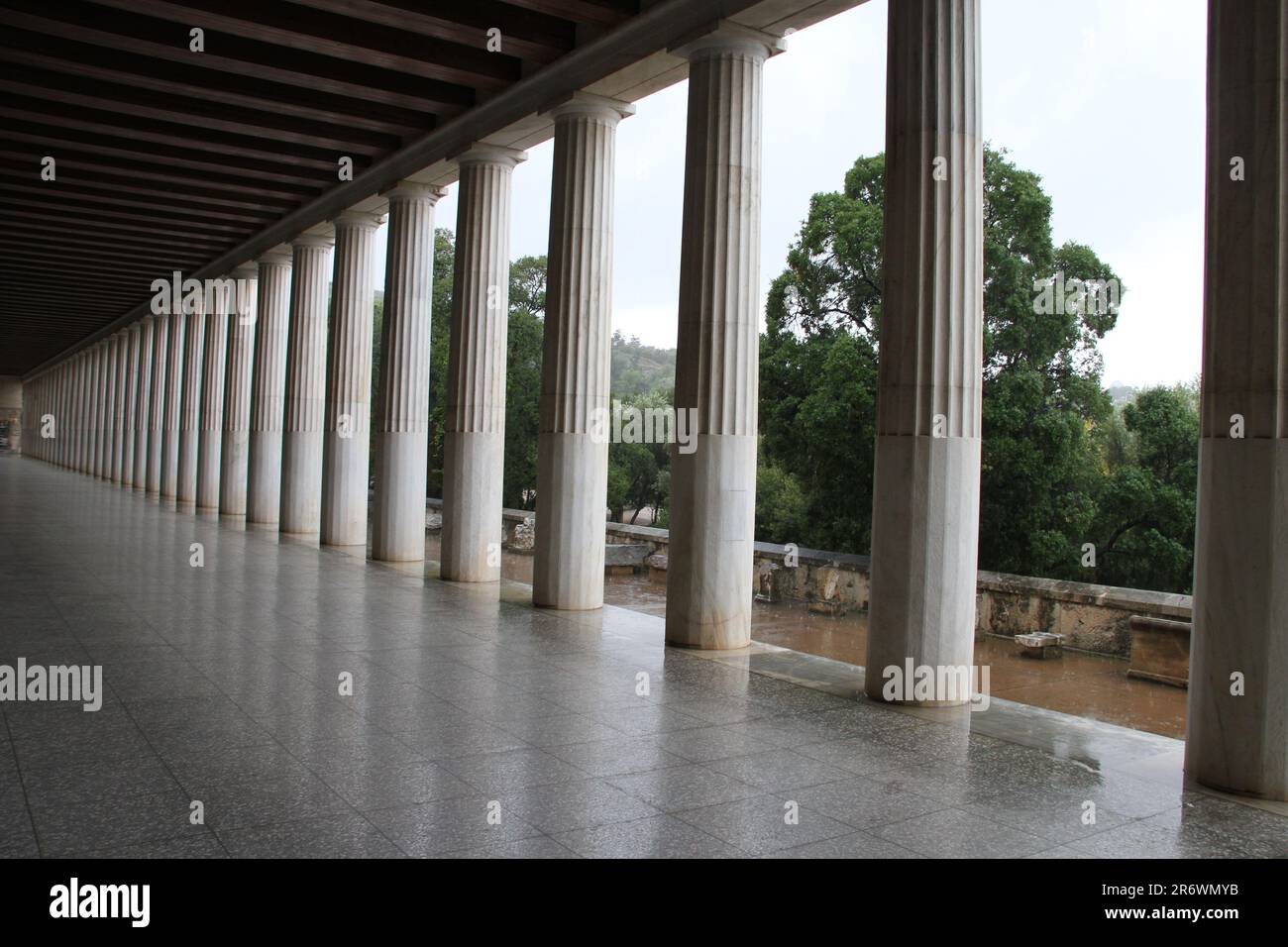 Ruinen und Tempel in Athen Agora Stockfoto