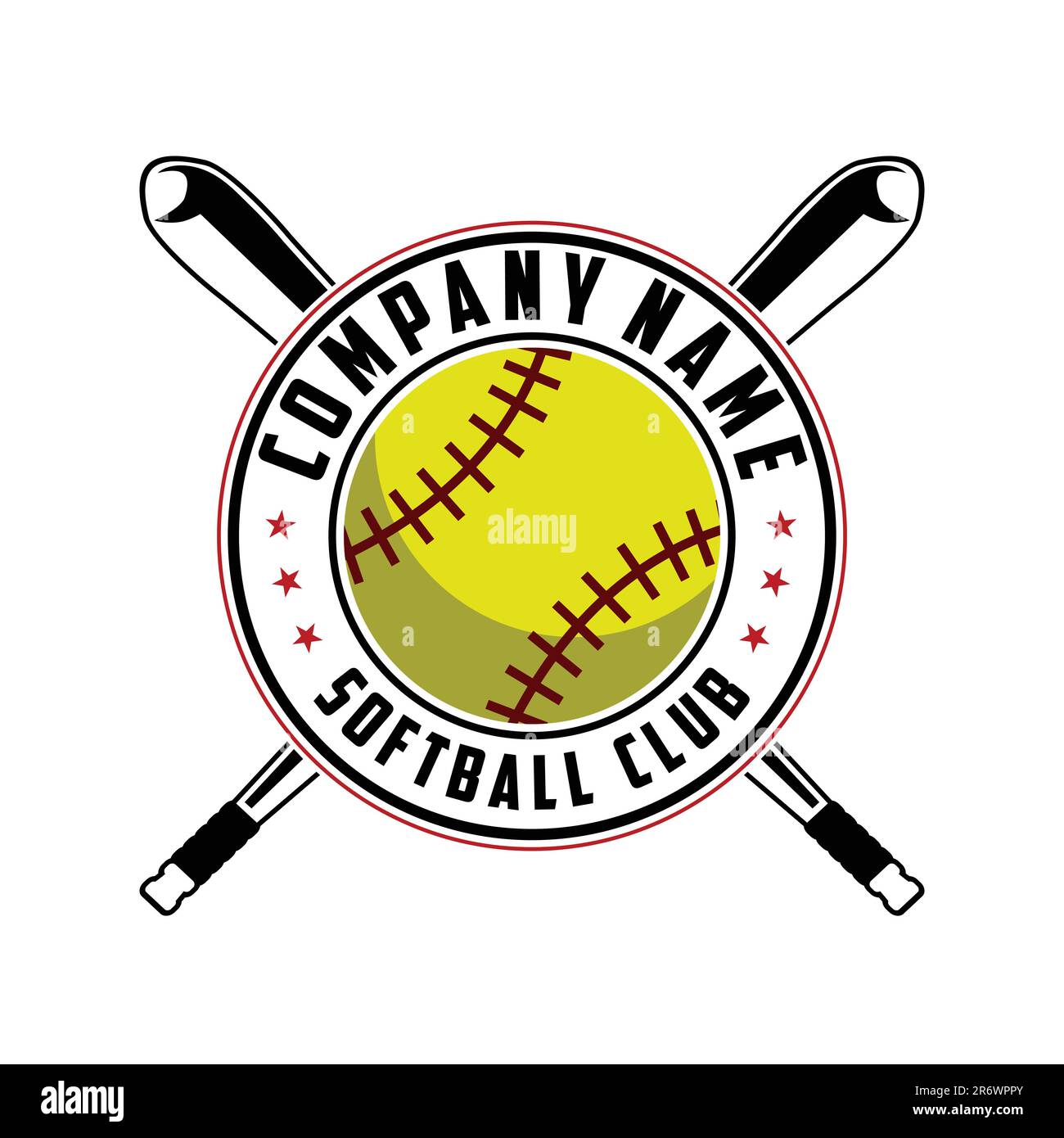 Softball Club- oder Community-Logo-Logo Stock Vektor