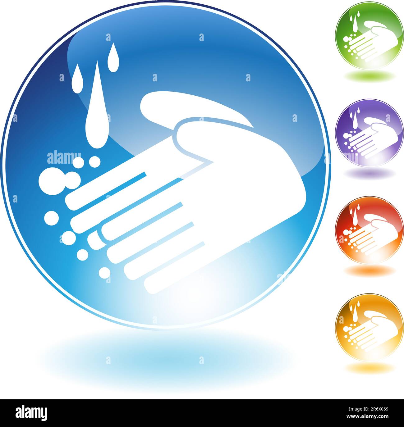 Händewaschen Kristall isoliert auf einem weißen Hintergrund. Stock Vektor