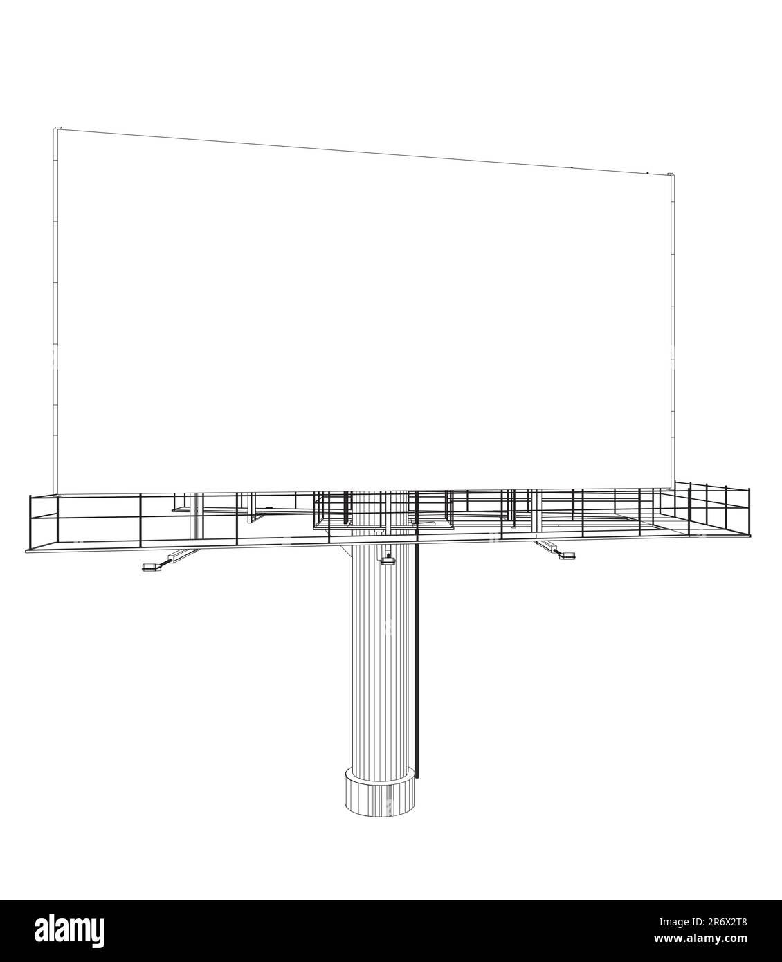 Drahtdarstellung – große Reklametafeln. Modell für Ihre Werbung und Ihr Design. Modell für Ihre Werbung und Ihr Design. Drahtdarstellung von Werbetafeln im Freien. Stock Vektor