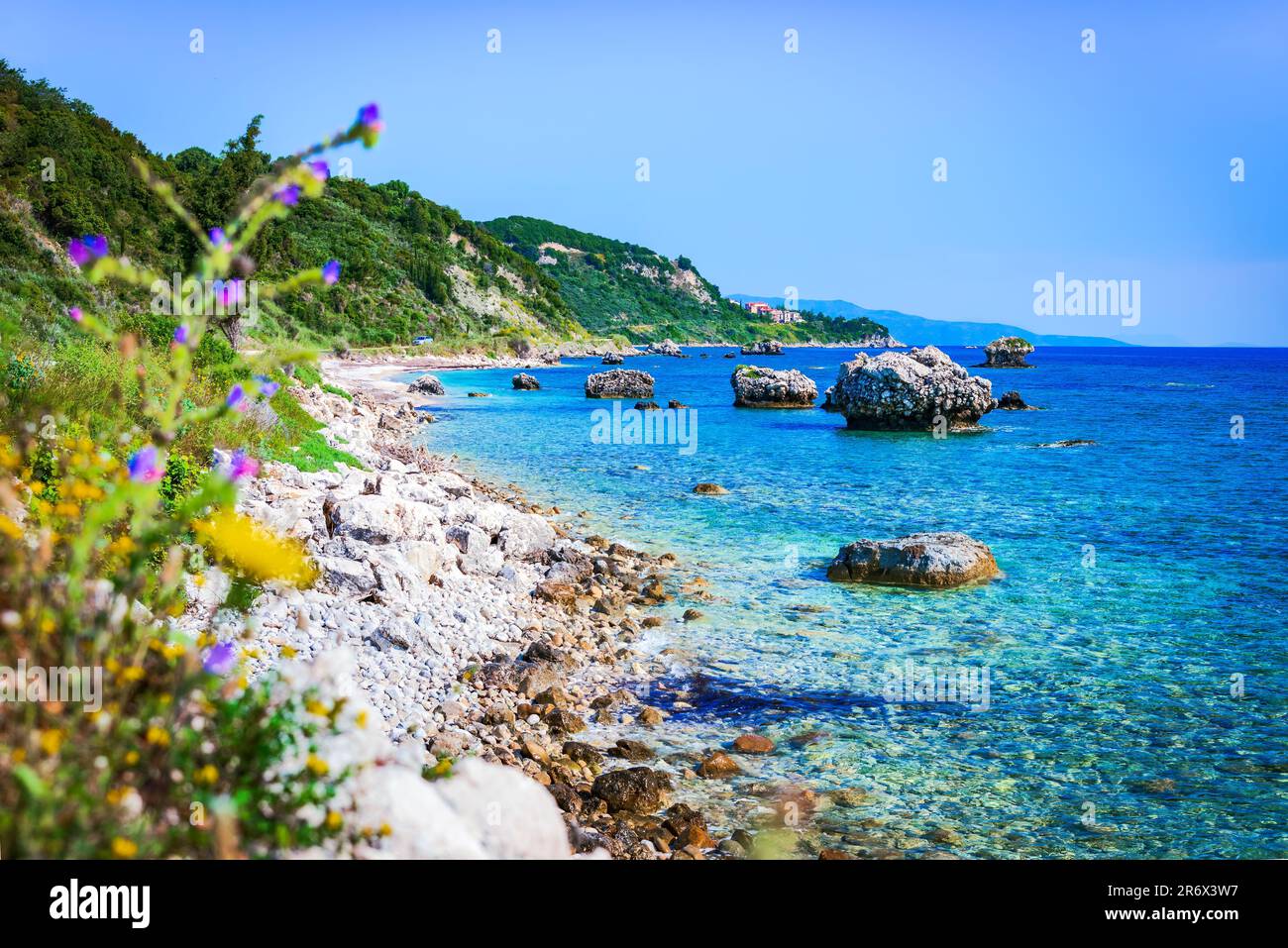 Kefalonia, Griechenland. Paralia Limenia ist ein malerischer Strand auf der Insel Cephalonia, griechisch-Ionisches Archipel Stockfoto
