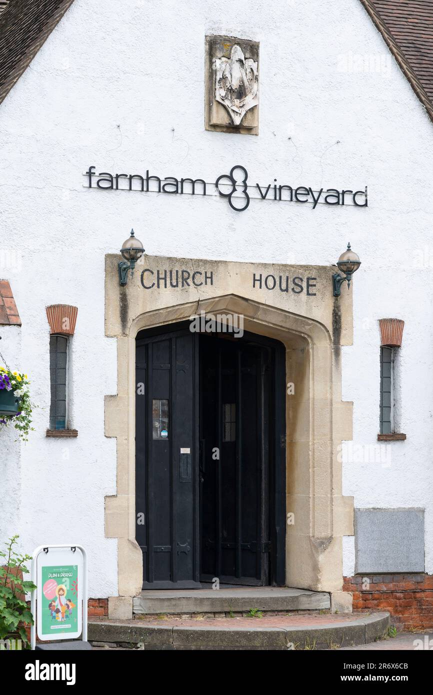 Farnham Vineyard Church an der Union Road, Teil der Vineyard Churches UK und eine internationale neocharismatische evangelische christliche Bezeichnung. England Stockfoto