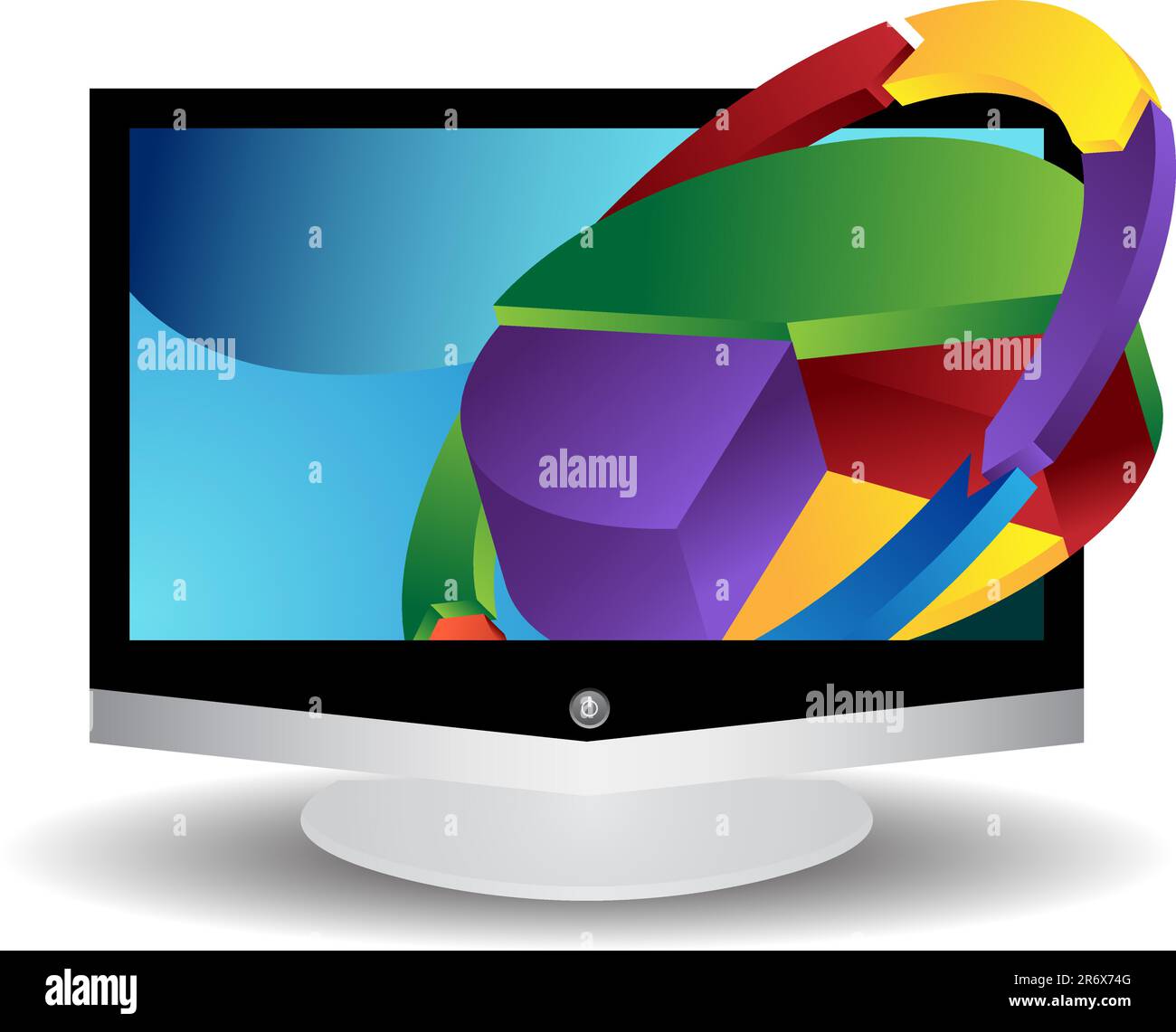 3D Diagramme aus einem Flachbildschirm-Fernseher. Stock Vektor