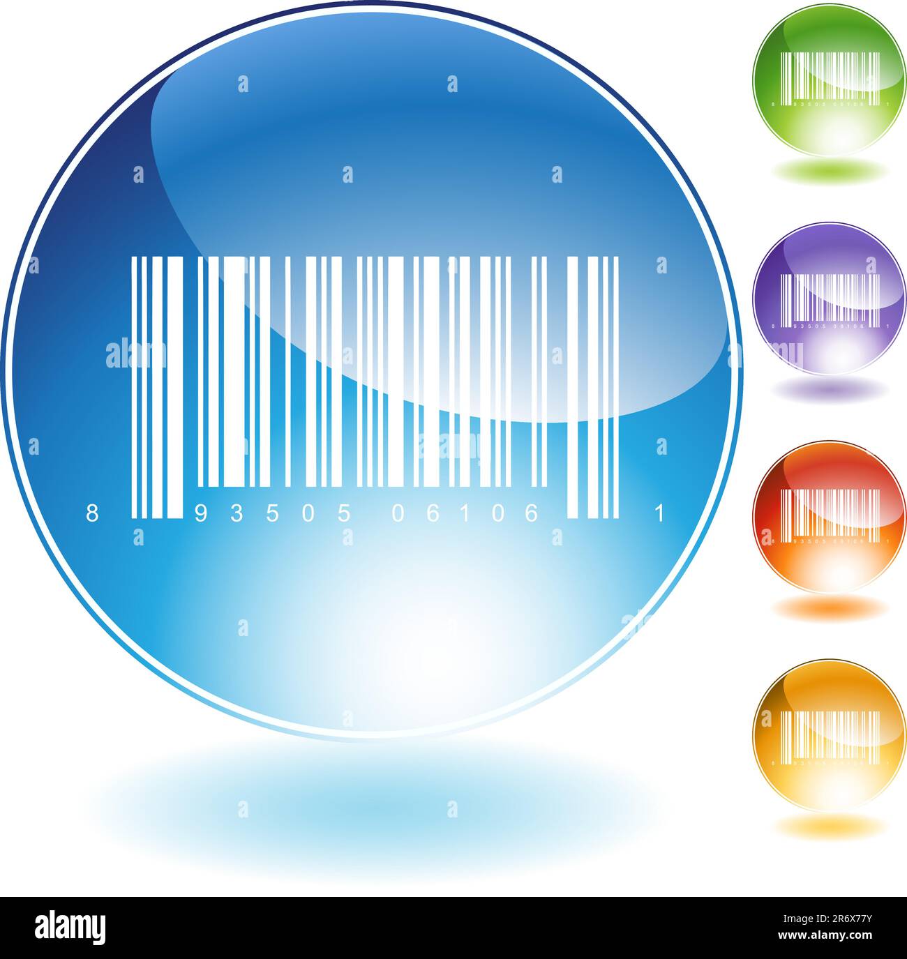Barcode-Kristall isoliert auf einem weißen Hintergrund. Stock Vektor