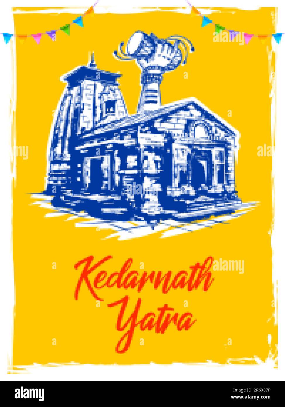 Kedarnath Mandir Hindu Tempel von Lord Shiva in Uttarakhand Indien für Kedarnath Yatra Stock Vektor