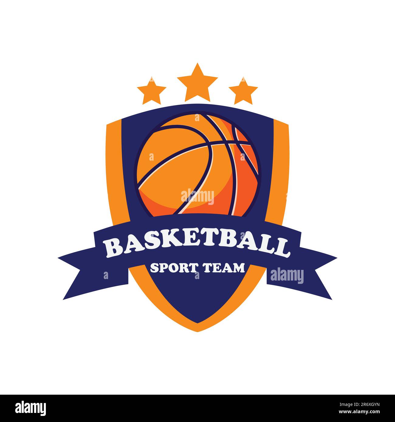 Vektorbild des Logos des Basketball Clubs. Basketball Club Logo Template Creator für Sportmannschaft Vector Stock Vektor