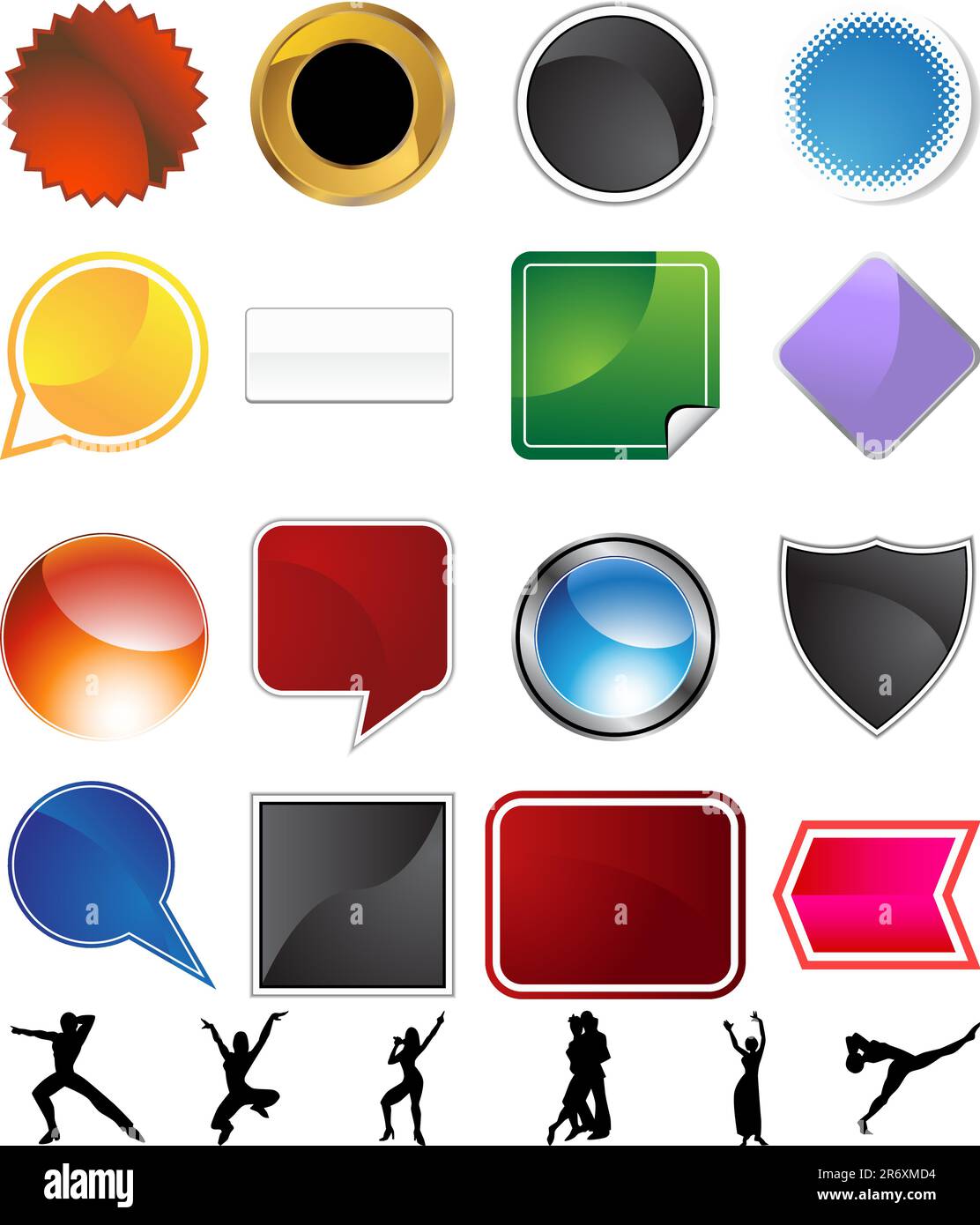 Performer Menschen isoliert auf weißem Hintergrund. Stock Vektor