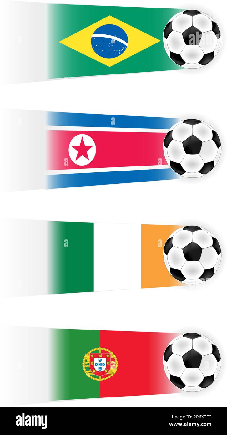 Fußball-Vektor-Clipart (andere Flaggen sind ebenfalls verfügbar) Stock Vektor