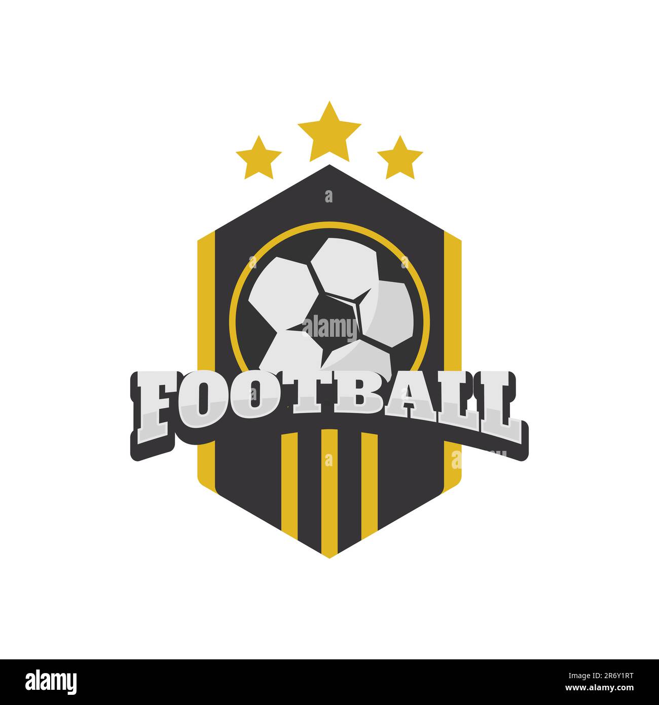 Vektorbild des Fußball- oder Fußballverein-Logos. Fußball- oder Fußballverein Logo-Template Creator für die Sportmannschaft Vector Stock Vektor