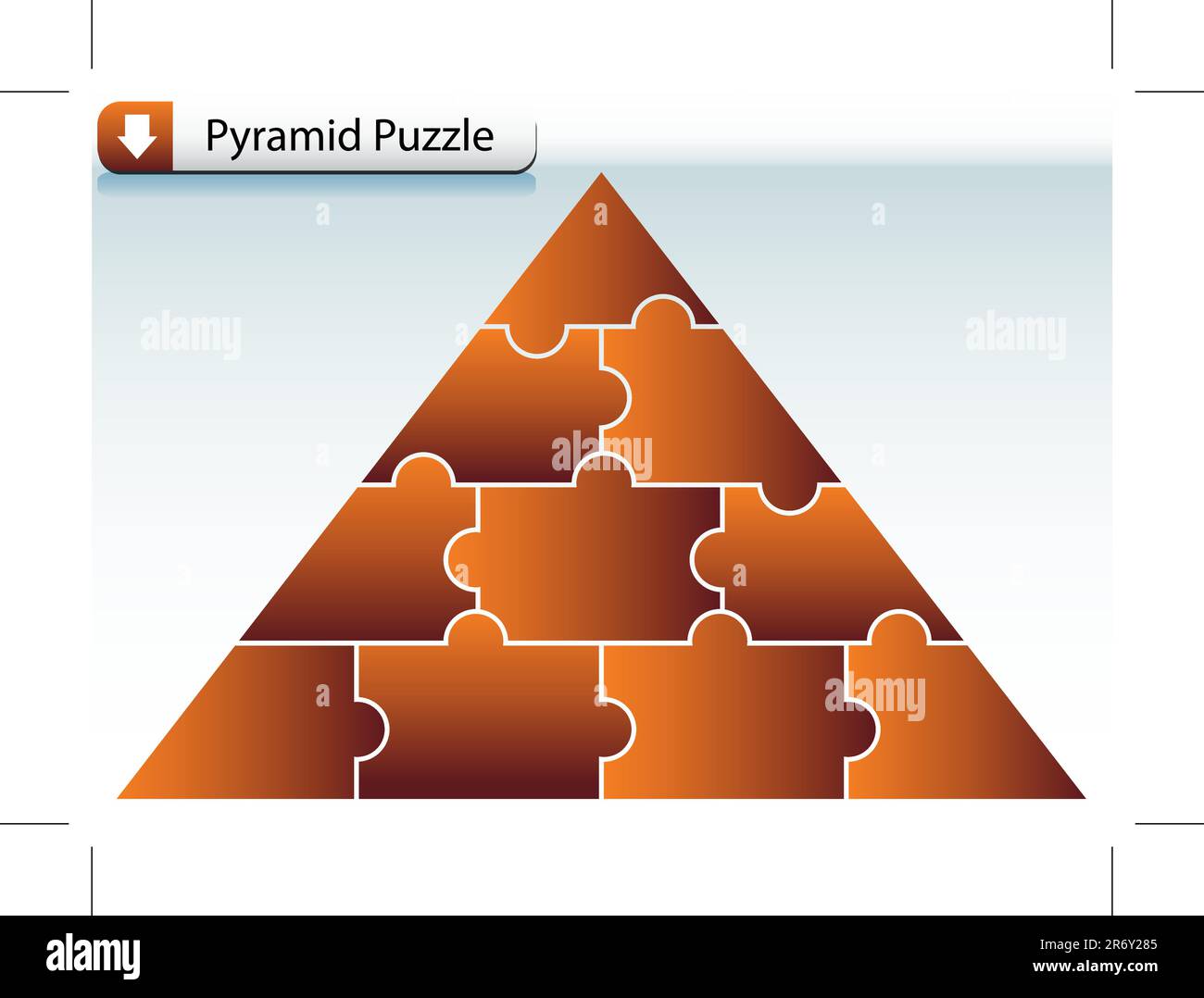 Ein Bild von einem Puzzle Pyramide. Stock Vektor