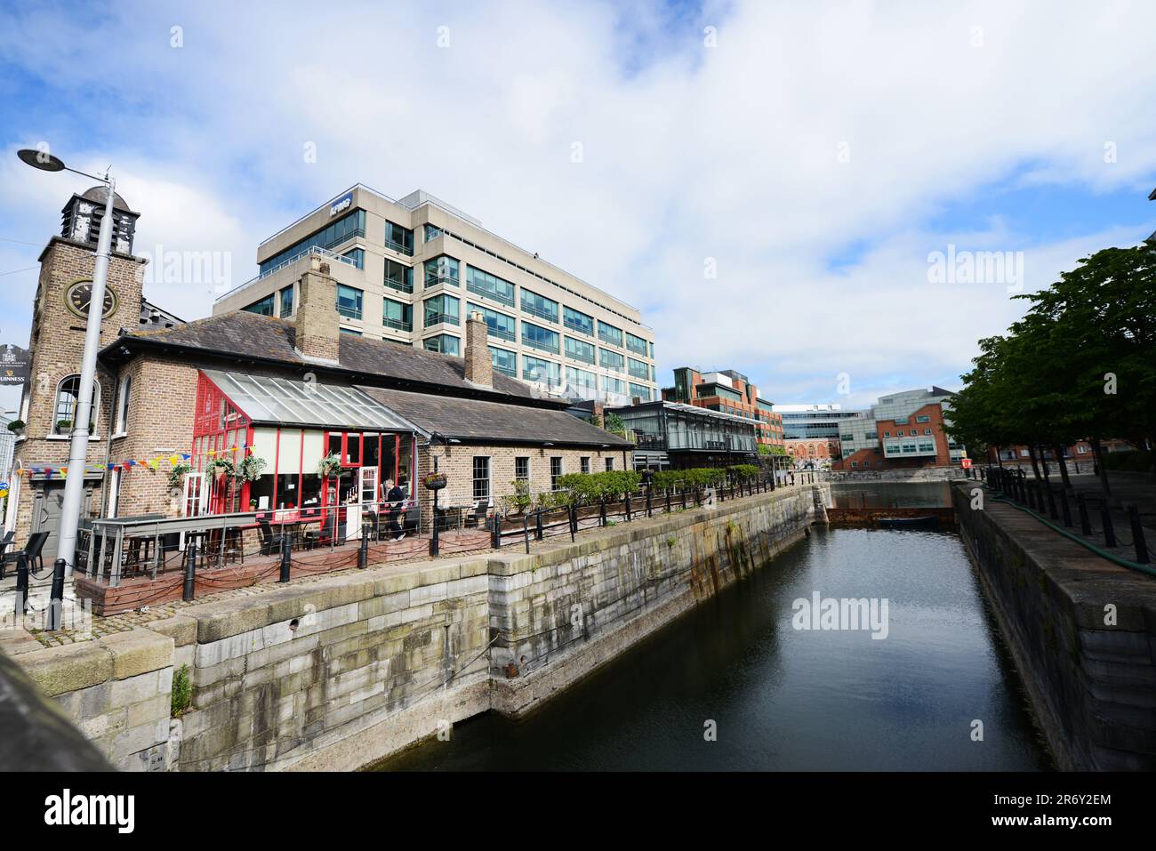 Harbour Master Bar & Restaurant, Customs House Dock, Dublin, Irland. Stockfoto