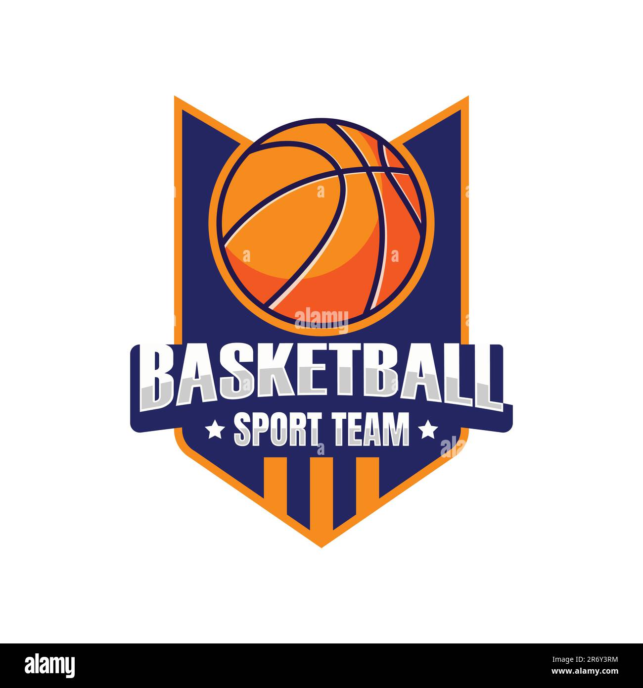 Vektorbild des Logos des Basketball Clubs. Basketball Club Logo Template Creator für Sportmannschaft Vector Stock Vektor
