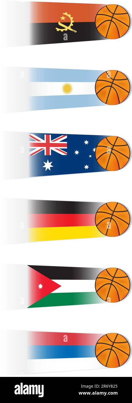 Basketball-Illustrationen Gruppe A Stock Vektor