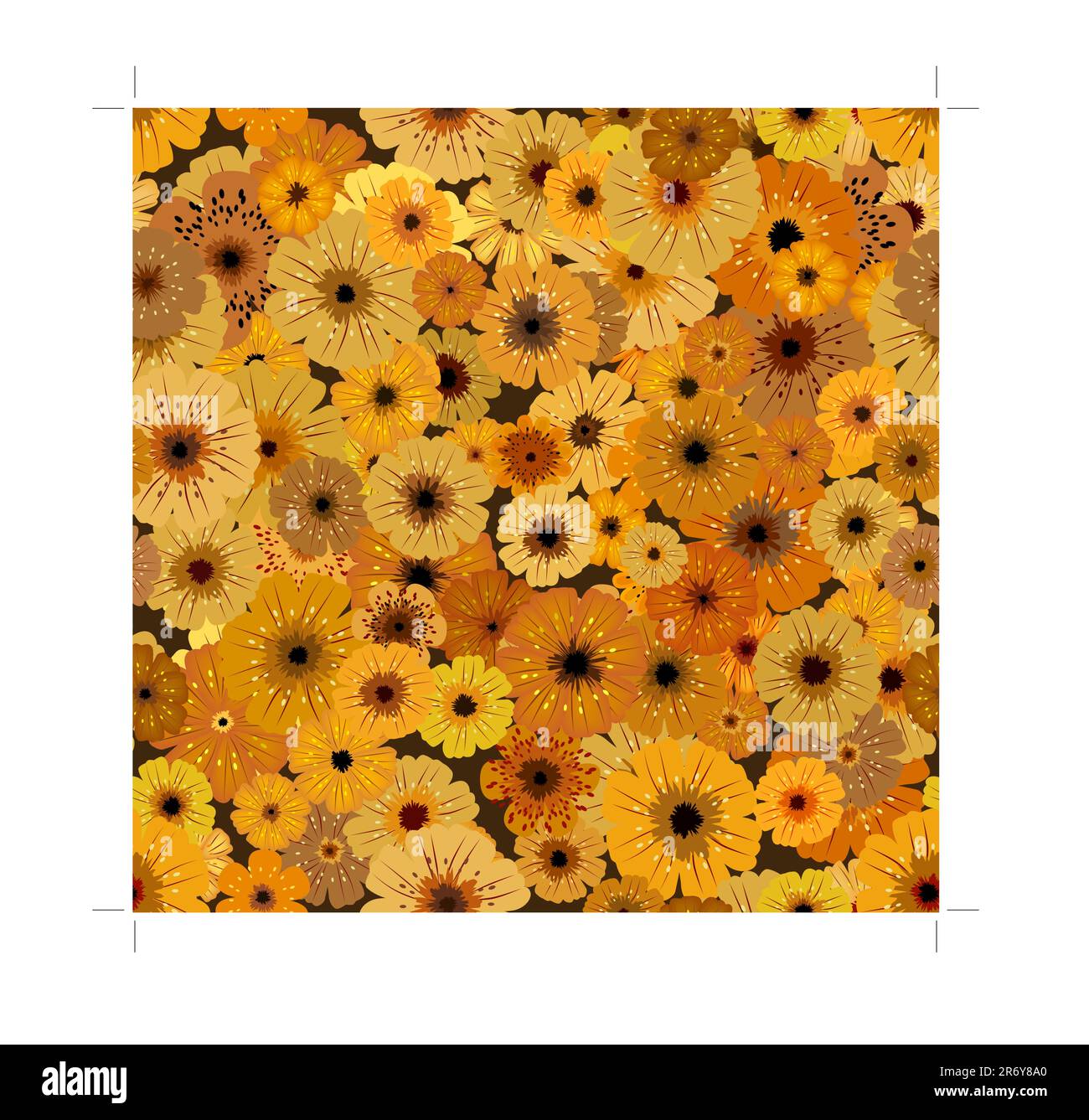 Nahtlose Muster mit gelben Blumen Stock Vektor