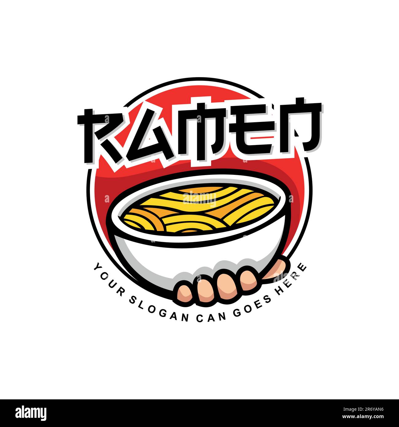 Logo-Vorlage für Ramen-Spezialisten. Geeignet für jede Lebensmittelindustrie, japanisches Restaurant, Ramen-Restaurant, kulinarische Ikone usw. Stock Vektor