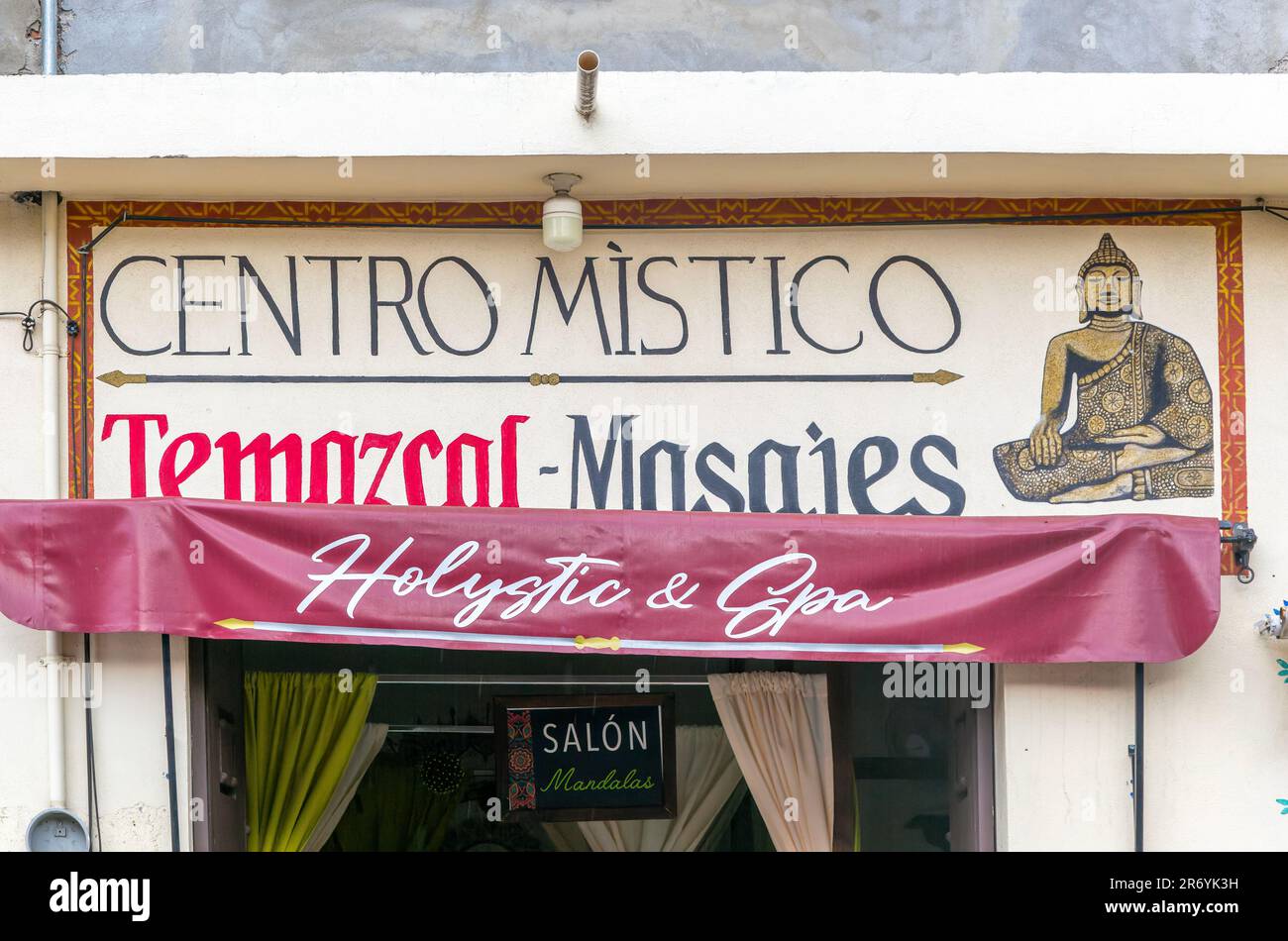 Centro Misticos ganzheitlicher Spa-Salon mit Massagen, Tepoztlán, Bundesstaat Morelos, Mexiko Stockfoto