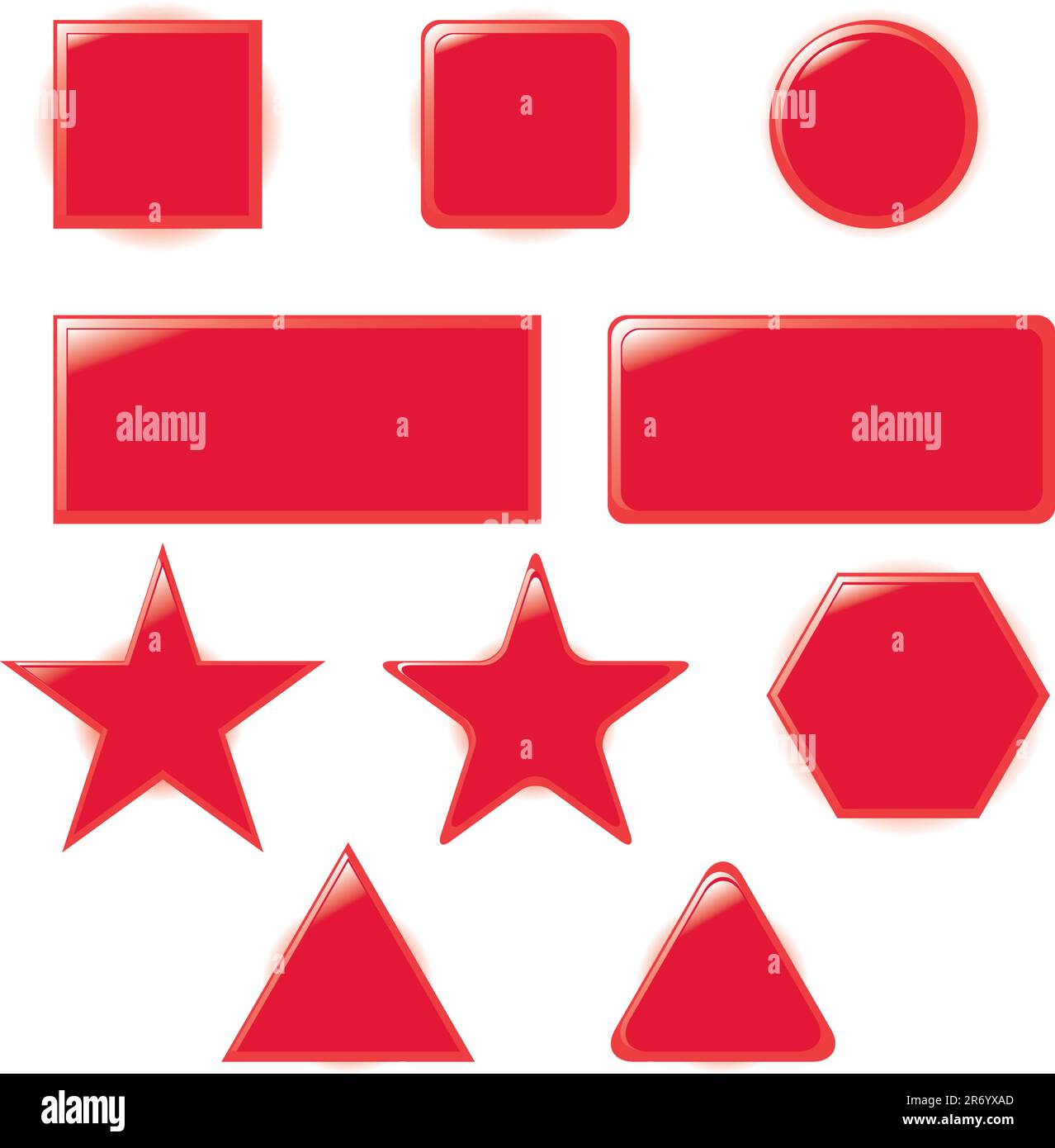 Ein Satz von Symbolen, die für glänzende Sprachgedanken stehen Stock Vektor