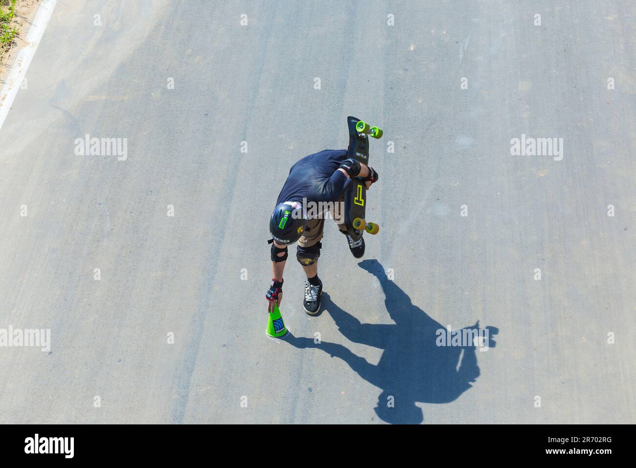 Longboard Slalom Competition, Moskau, Russland Stockfoto