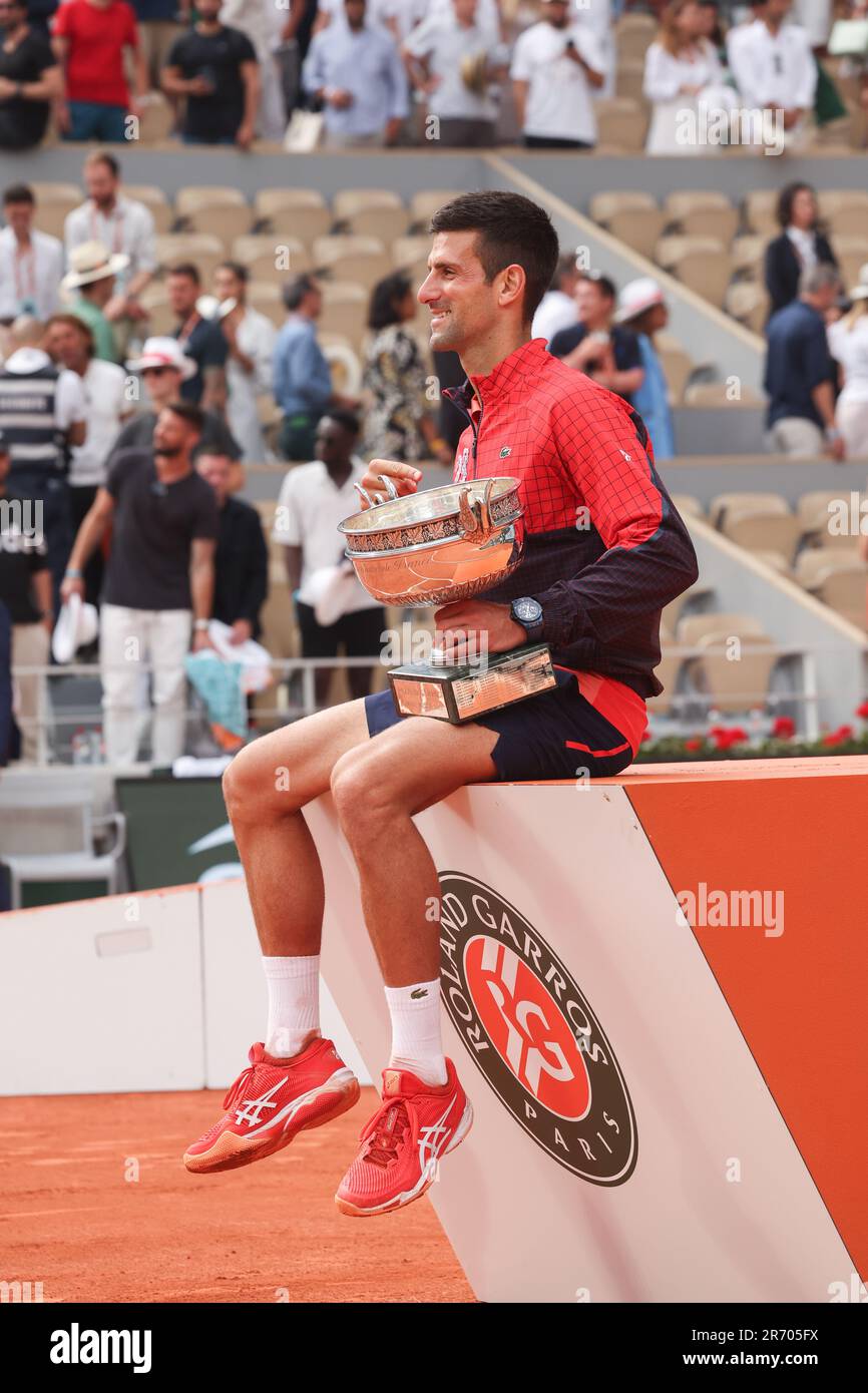 Gewinner Novak Djokovic von Serbien feiert während der